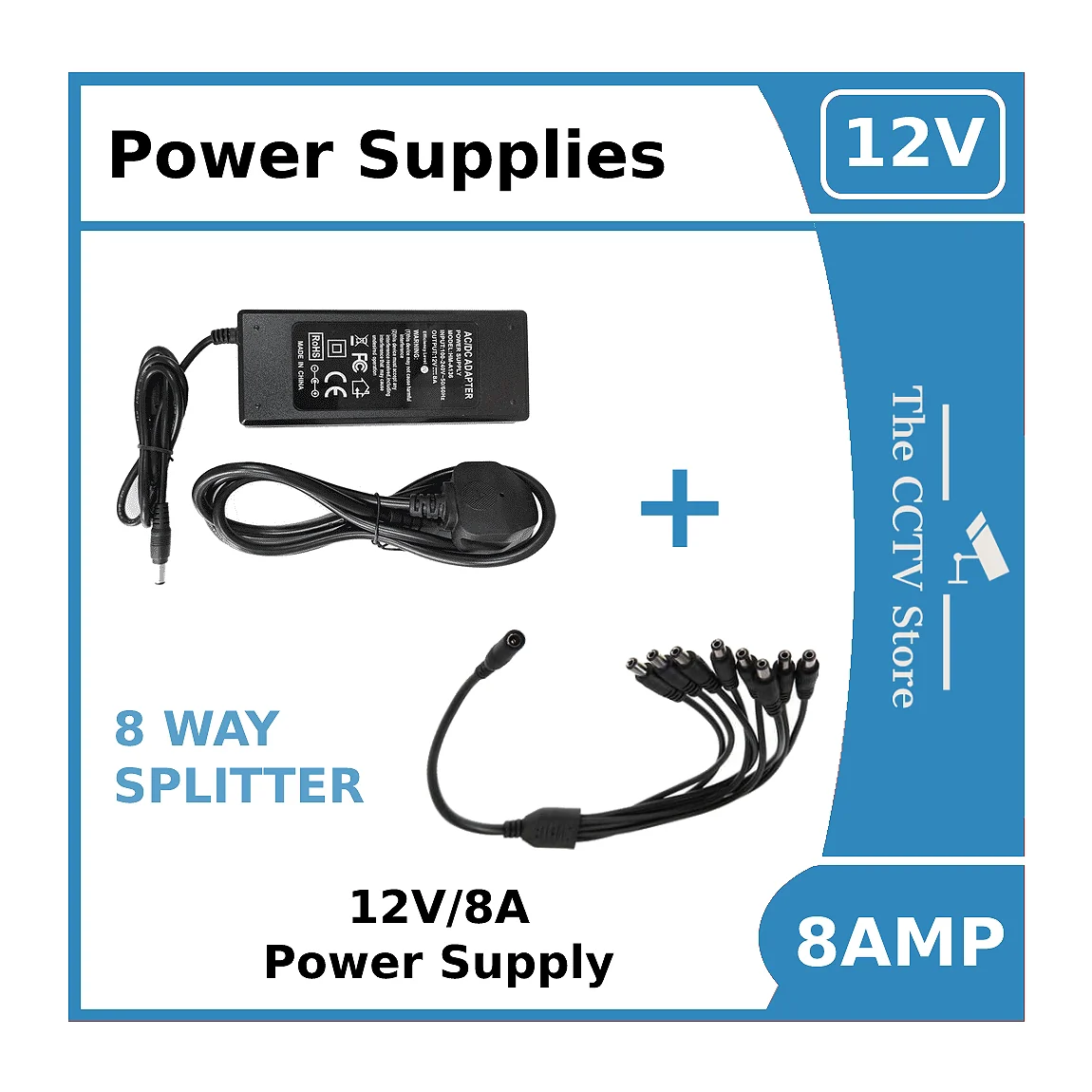 Power Supply 12V/8A for ColorVu CCTV Cameras -12vDC Power Supply 8amp - Image 3