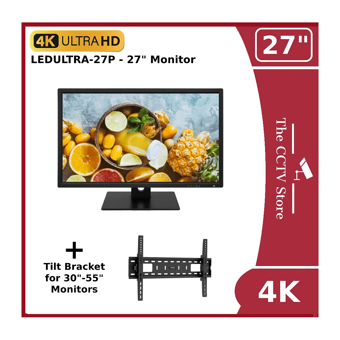 27" Monitor for CCTV Large Display LED Monitor 16:9 & 2 HDMI Ports available in 4K ULTRA HD and 1080p Full HD - Image 2