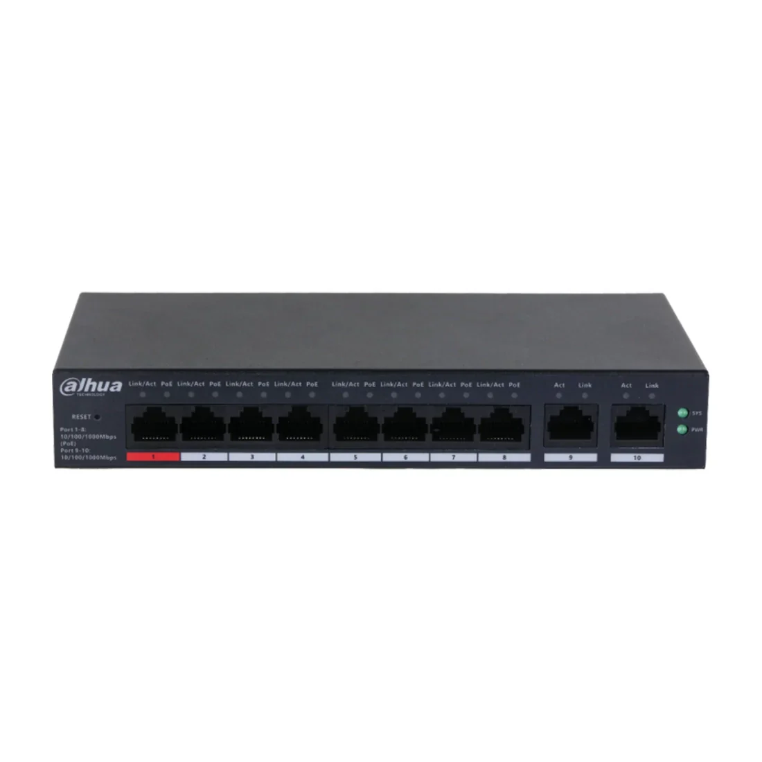 Dahua DH-CS4010-8GT-110 10-Port Cloud Managed Desktop Gigabit Switch with 8-Port PoE - Image 2