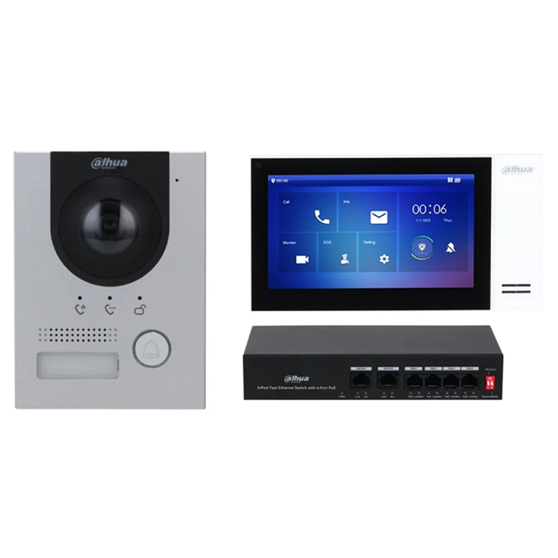 Dahua DHI-KTP01L(S) Video Intercom IP Door Station and Indoor Monitor with 2MP Camera and Switch, IP65, Surface Mount - Image 2