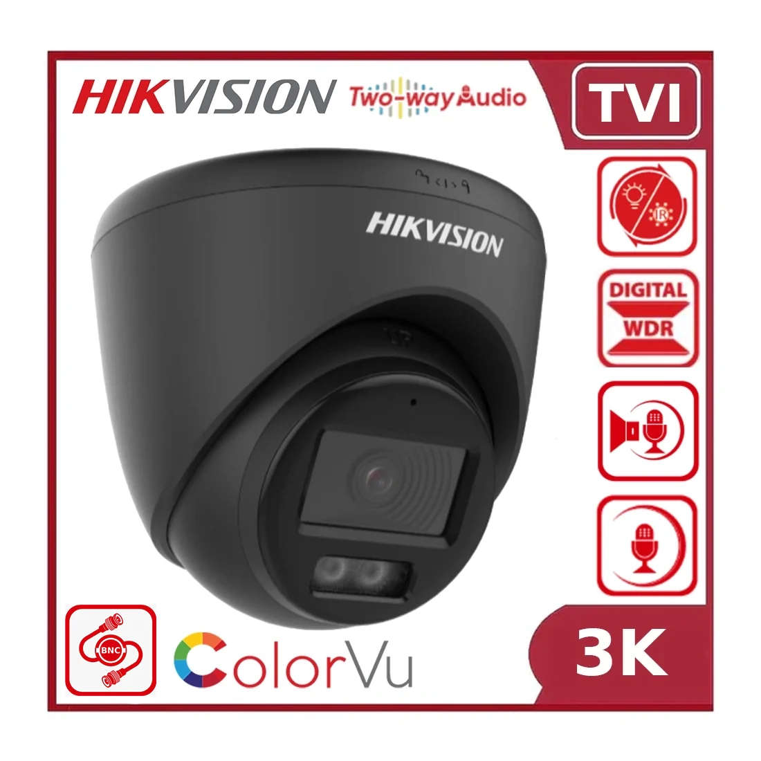 Hikvision DS-2CE72KF0T-LTS 3K ColorVu Turbo HD CCTV Camera with Two-Way Audio & 40 m Night Vision - Image 3