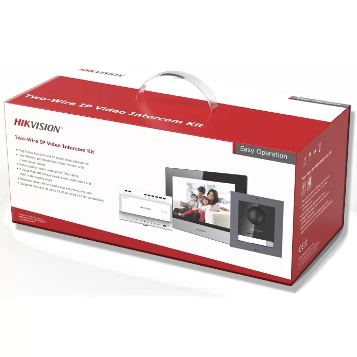 Hikvision DS-KIS702Y 2MP Two Wire IP Villa Intercom Kit with 7" Touch Screen Indoor Station and 16GB TF Card - NR