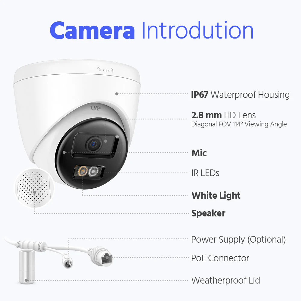 Nexvision Pro 5MP IPC-T259HA-LIUF/SL 3K ColorVu Hybrid Light IP Turret Camera with Two-Way Audio Human Vehicle Detection IP67 - Image 3