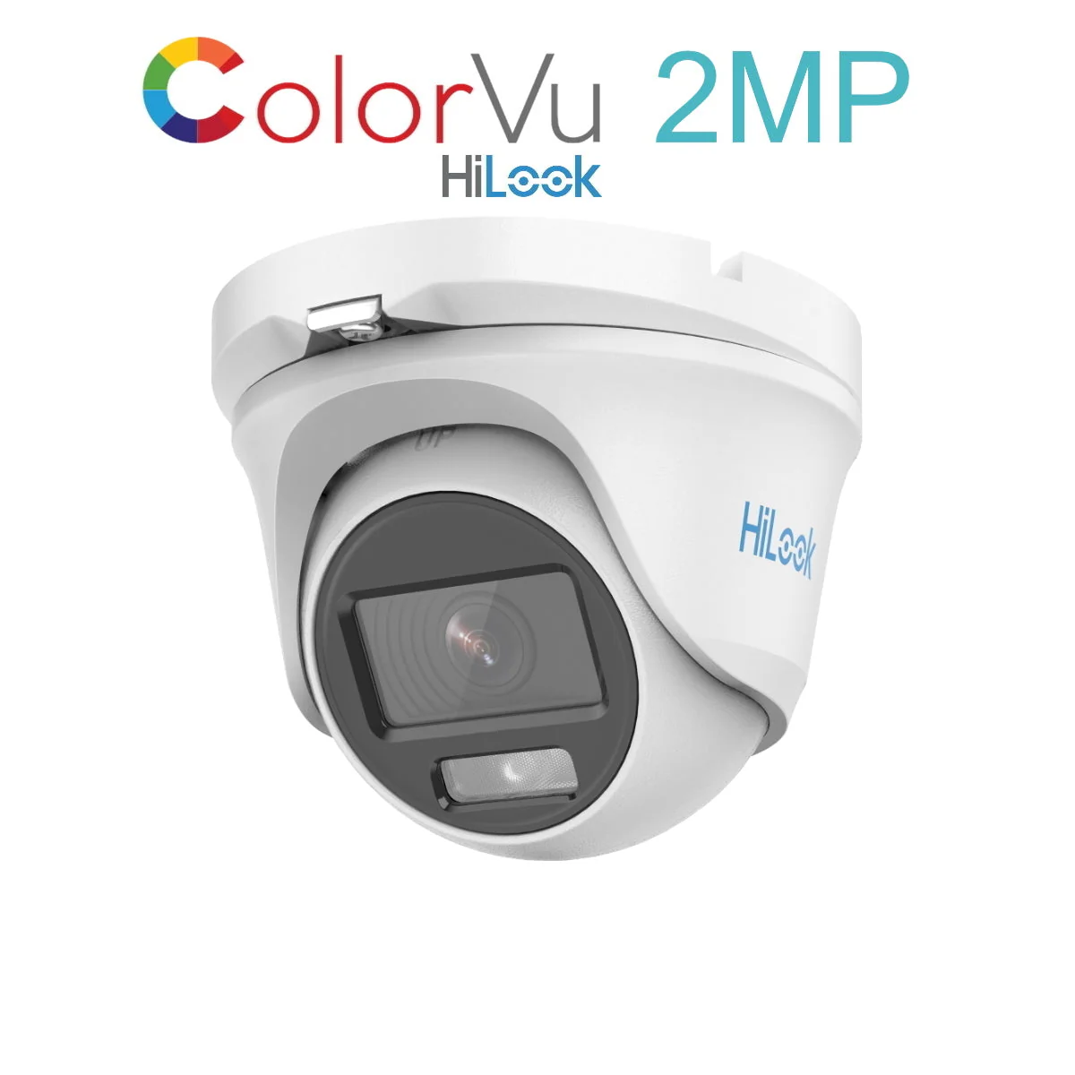THC-T129-M HiLook 2MP 1080P HD-TVI ColorVu analogue turret camera with 20m LED in white or grey "EOL" - Image 2