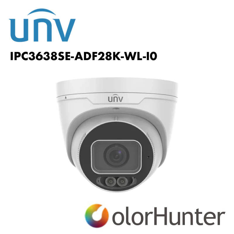 Uniview IPC3638SE-ADF28K-WL-I0 8MP Prime III Turret CCTV Camera – 4K ColorHunter, Fixed Eyeball - Image 3