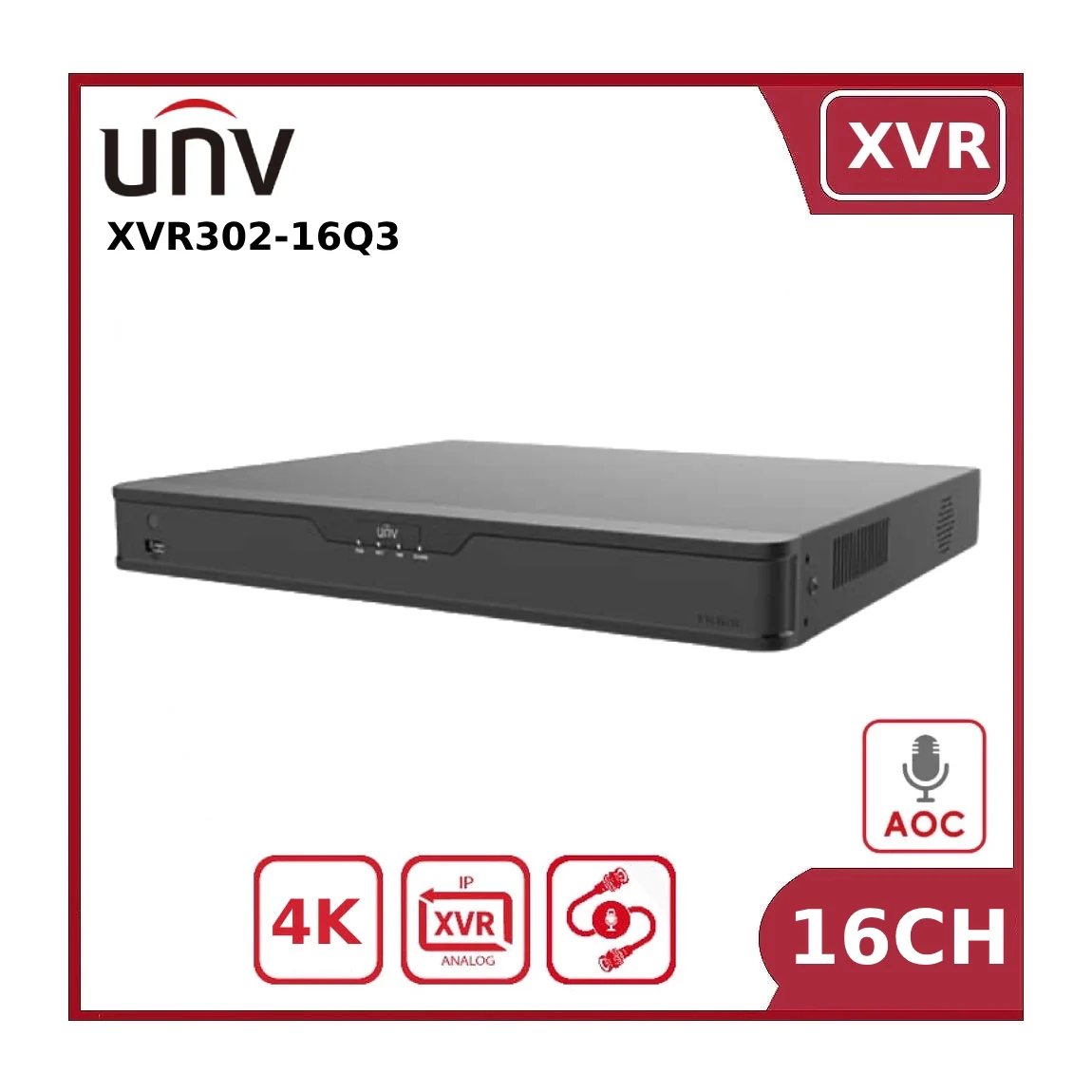Uniview XVR302-16Q3 16 Channel upto 8MP 4K Hybrid XVR