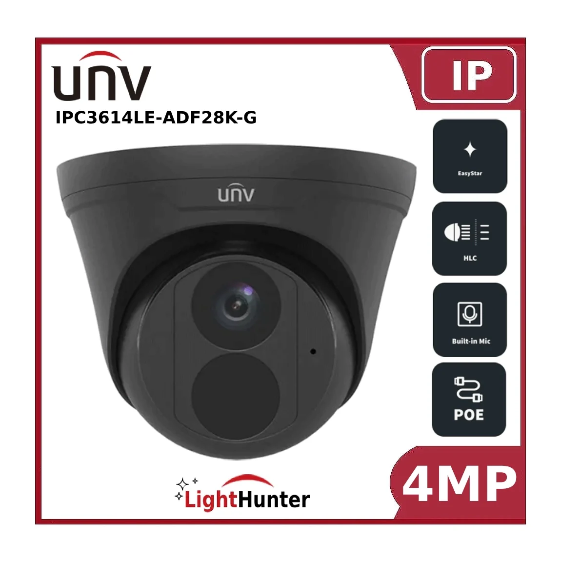 UNV UIPC3614LE-ADF28K-G 4MP Lighthunter Fixed Lens IP Turret CCTV Camera - Image 7